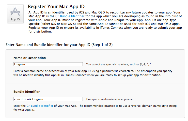 Register Bundle ID